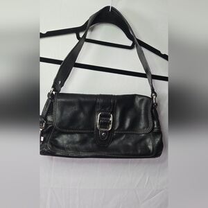 Fossil Black Leather baguette Shoulder Bag